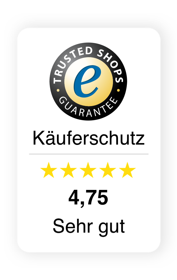 Trusted Shops Gütesiegel – 4,75 von 5 Sternen für AKKU SYS